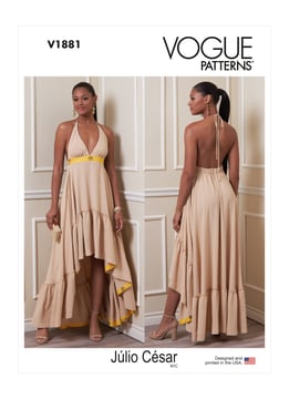 Patron Vogue robe de soirée dos nu femme #V1881 tailles 32-42