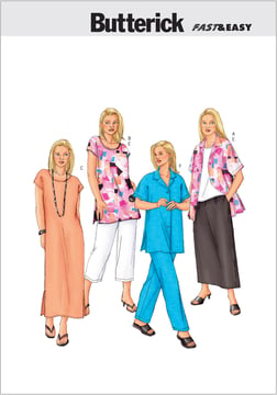 Ensemble de patrons Butterick pour femme Chemise Tunique Top Jupe #B303928W Taille 56-60