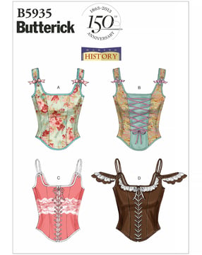 Patron Butterick Corset femme #B5935A5 Taille 30-38