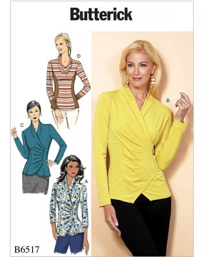 Patrons Butterick Chemises pour femmes #B6517E5 Taille 40-48