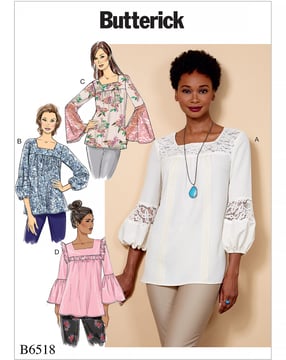 Patron Butterick Chemisiers pour femmes #B6518A5 Taille 32-40