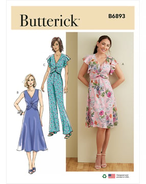 Patron Butterick Robe femme avec décolleté en V #B6893A5 Taille 32-40