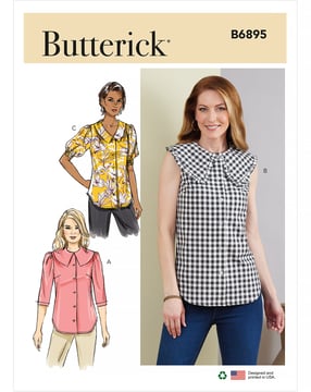 Patron Butterick Chemisier femme avec patte de boutonnage #B6895Y5 Taille 44-52