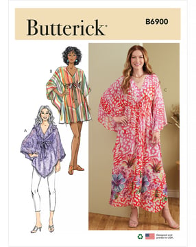 Patron Butterick pour femme Kaftan avec encolure en V #B6900B5 Taille 34-42