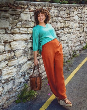 Broek #404| linnen | burda curvy 01/23 | PDF naaipatronen