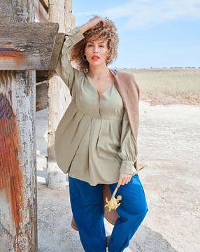 Blouse #407| twill | burda curvy 04/23 | PDF naaipatronen