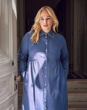 Sukienka bluzkowa nr 401 | popelina | Burda curvy 04/24 | Wykrój PDF