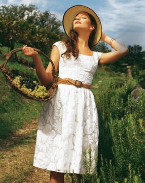 Dress with Gathered Rectangle Skirt and Cap Sleeves 02/2011 | PDF Sewing Pattern