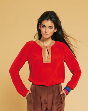 Blouse with Contrasting Neck Band 09/2011 | PDF Sewing Pattern