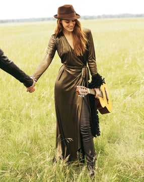 Long Metallic Wrap Dress #123 10/2011 | PDF Sewing Pattern