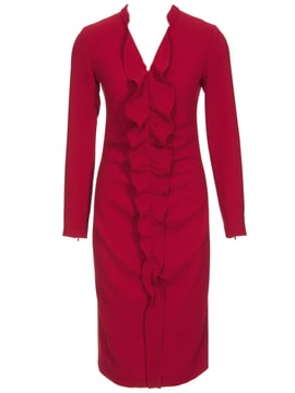 Long Sleeve Cocktail Dress with Ruffled Front 11/2011 | PDF Sewing Pattern