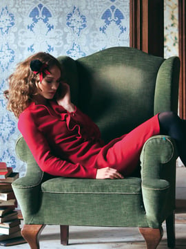 Long Sleeve Cocktail Dress with Ruffled Front 11/2011 | PDF Sewing Pattern