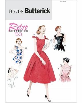 Patrons Butterick Robe rétro femme #B5708E5 Taille 40-44