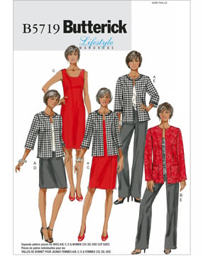 Patrons Butterick pour femme Pantalon Jupe Top Veste #B5719RR Taille 44-50