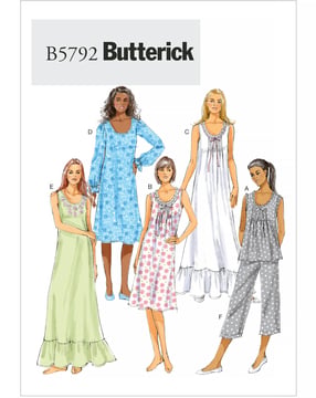Patrons Butterick Pyjama femme #B5792ZZ Taille 42-50