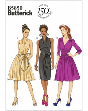 Patron Butterick Robe Femme #B5850F5 Taille 42-50