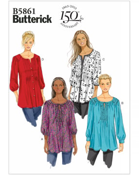 Patron Butterick pour femme Chemisier #B5861RR Taille 44-50