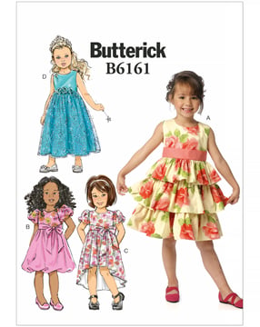 Patrons Butterick pour enfants filles robes #B611 tailles 128-140