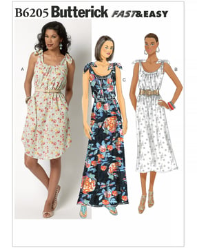 Patron Butterick Robe Femme #B6205ZZ Taille 42-50
