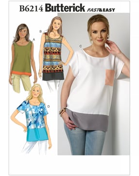 Patrons Butterick pour chemisier femme #B6214ZZ tailles 42-50