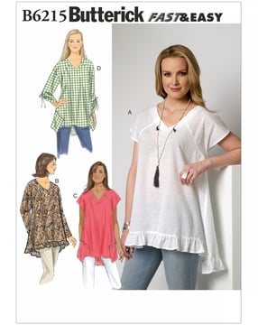 Patron Butterick pour chemisier femme #B6215Y taille 32-40
