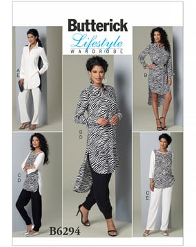 Patrons Butterick pour femme : tunique, pantalon, chemise #B6294B5 Taille 34-42