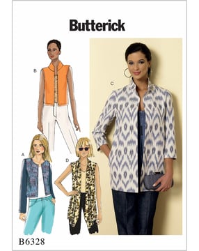 Patrons Butterick pour femme Veste Gilet #B6328F5 Tailles 42-50