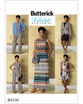 Patron Butterick pour femme, tailleur pantalon avec veste #B6330Y Taille 32-40