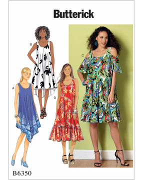 Patron Butterick Robe Femme #B6350ZZ Taille 42-52
