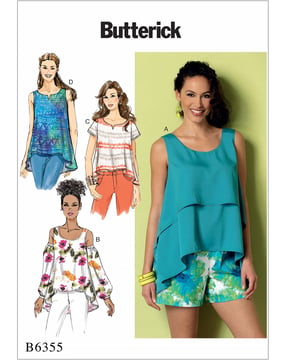 Patron Butterick pour chemisier femme #B6355Y tailles 30-40