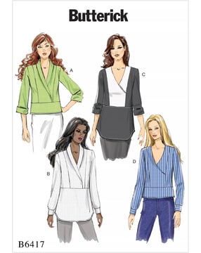 Patron Butterick pour chemisier femme #B6417A5 Taille 32-40