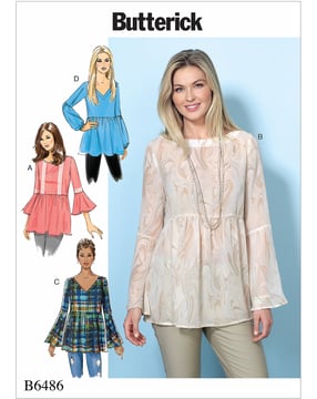 Patrons Butterick pour femme Top Pull #B6486Y Taille 32-40