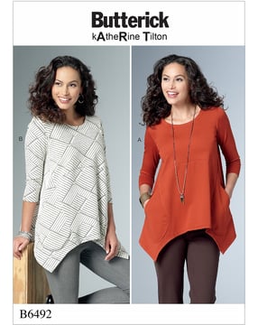 Set de patrons Butterick pour femme Tunique Pull#B6492Y Taille 32-40