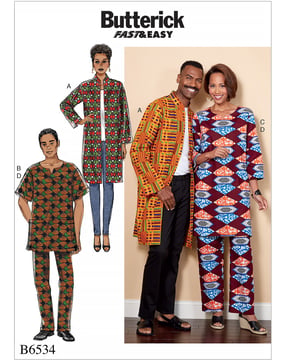 Patrons Butterick pour femme et homme Tunique Pantalon #B6534XN Taille 44-56