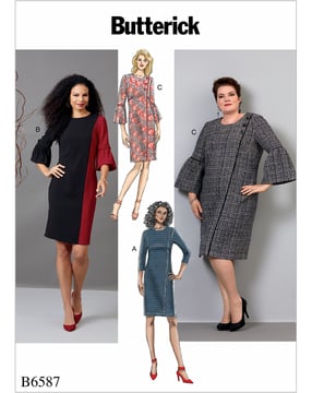 Patron Butterick Robe Femme #B6587RR Taille 44-50