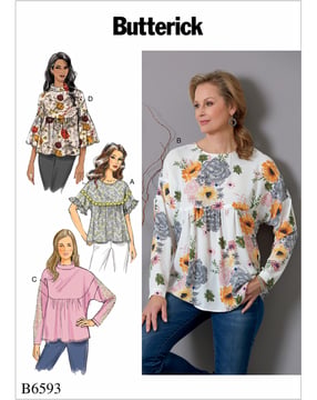 Patrons Butterick pour chemisiers femmes #B6593E5 tailles 40-48