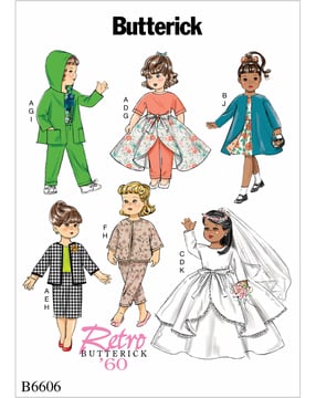 Patron Butterick pour vêtements de poupée #B6606OSZ