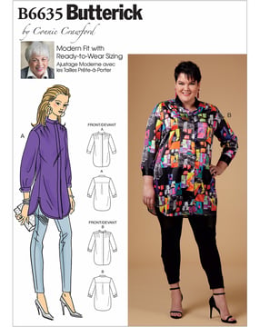 Patron Butterick pour chemisier femme #B6635MISS Taille 34-50