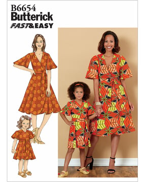 Patron Butterick Robe Fille Femme #B6654A