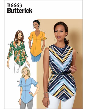 Patron Butterick pour femme Chemisier #B6663E5 Taille 40-48