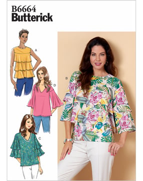 Patrons Butterick pour femmes Top Pull #B6664A5 Taille 32-40
