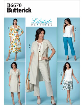 Patrons Butterick Femme Robe Top Pantalon Jupe #B6670A5 Taille 32-40