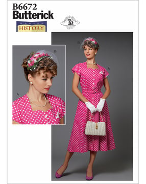 Ensemble de patrons Butterick pour femme Robe Costume Chapeau #B6672E5 Taille 40-48