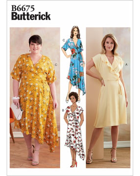 Patron Butterick Robe Femme Fille #B6675RR Taille 42-50