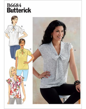 Patron Butterick pour femme Top Pull #B6684A5 Taille 32-40