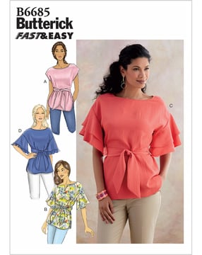 Patrons Butterick pour femme Top Pull #B6685ZZ Taille 42-50