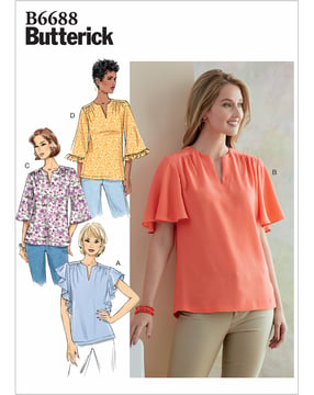 Patrons Butterick pour chemisier femme #B6688E5 Taille 40-48