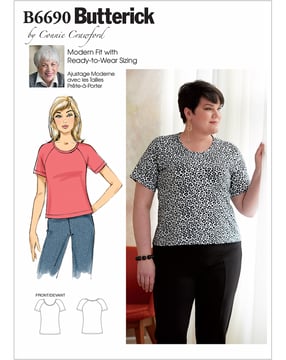 Patron Butterick pour chemisier femme #B6690MIS tailles 32-48