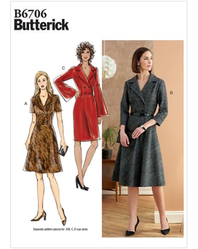 Patron Butterick Femme Robe #B6706E5 Taille 40-48