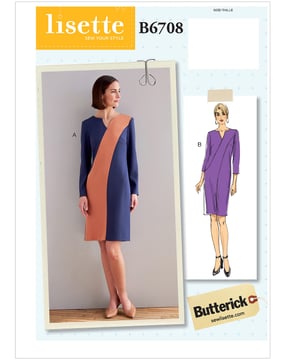 Patrons Butterick pour femme Robe #B6708A5 Taille 32-40